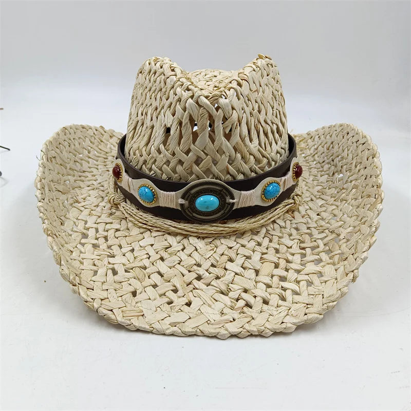 Unisex Straw Hat – Handcrafted Corn Skin Sun Hat for Men & Women
