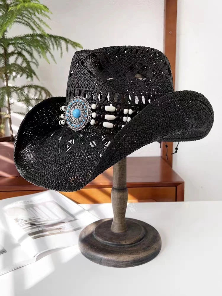 Western Cowboy Straw Hat for Men & Women