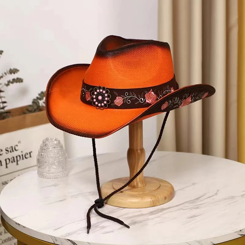 Western Cowboy Straw Hat for Men & Women