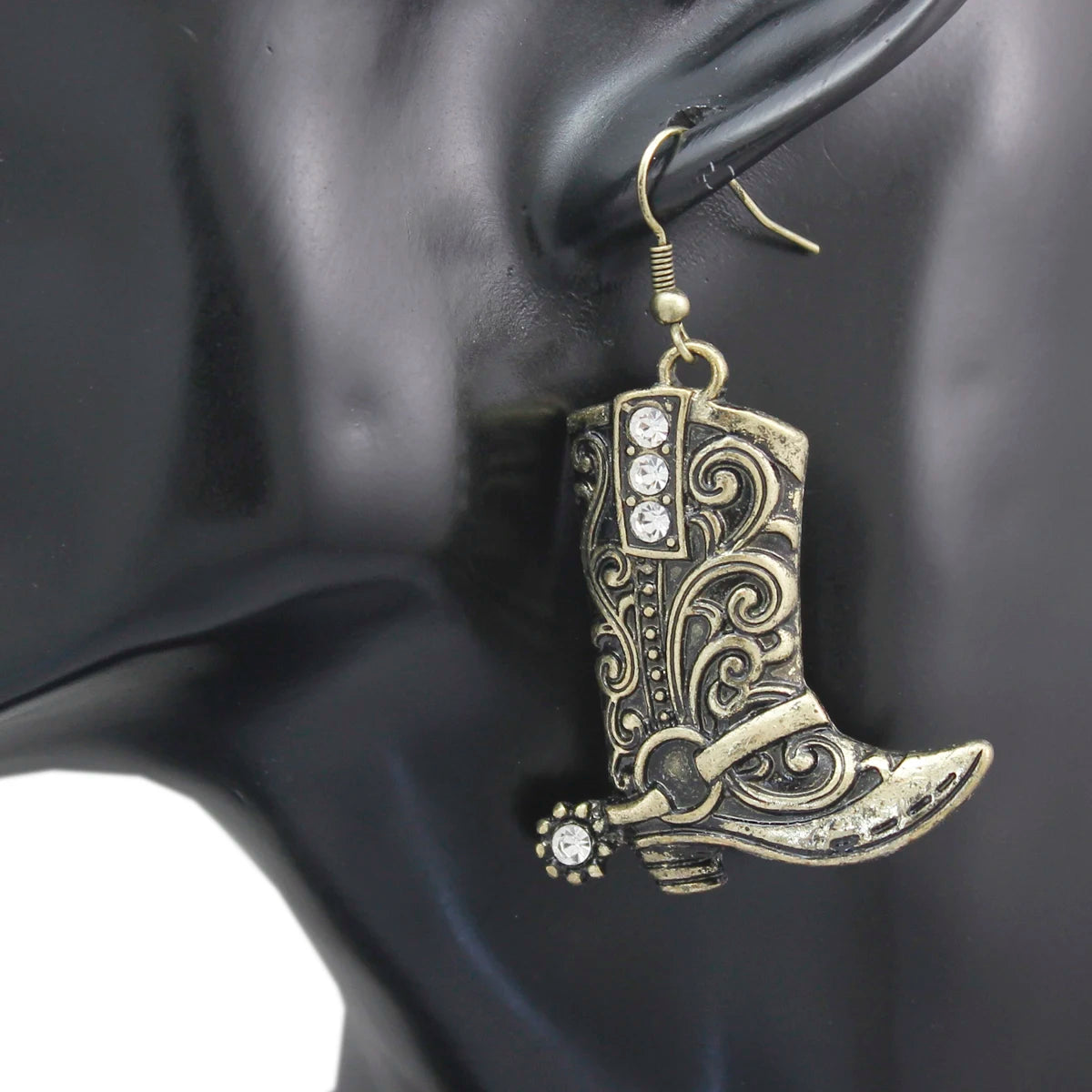 Wild West Cowgirl Boots Spur Rodeo Hook Earrings – Silver/Gold Plated, 5 Colors