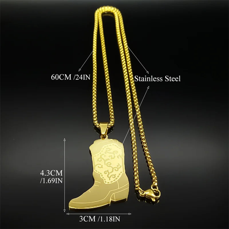 West Cowboy Totems Boots Necklace For Women Men