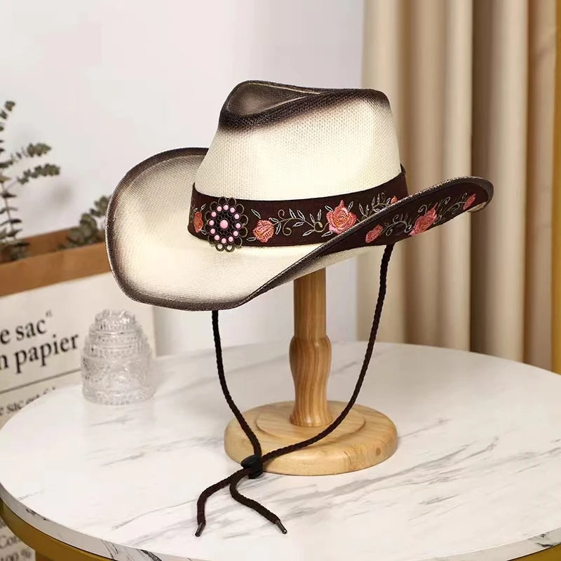 Western Cowboy Straw Hat for Men & Women