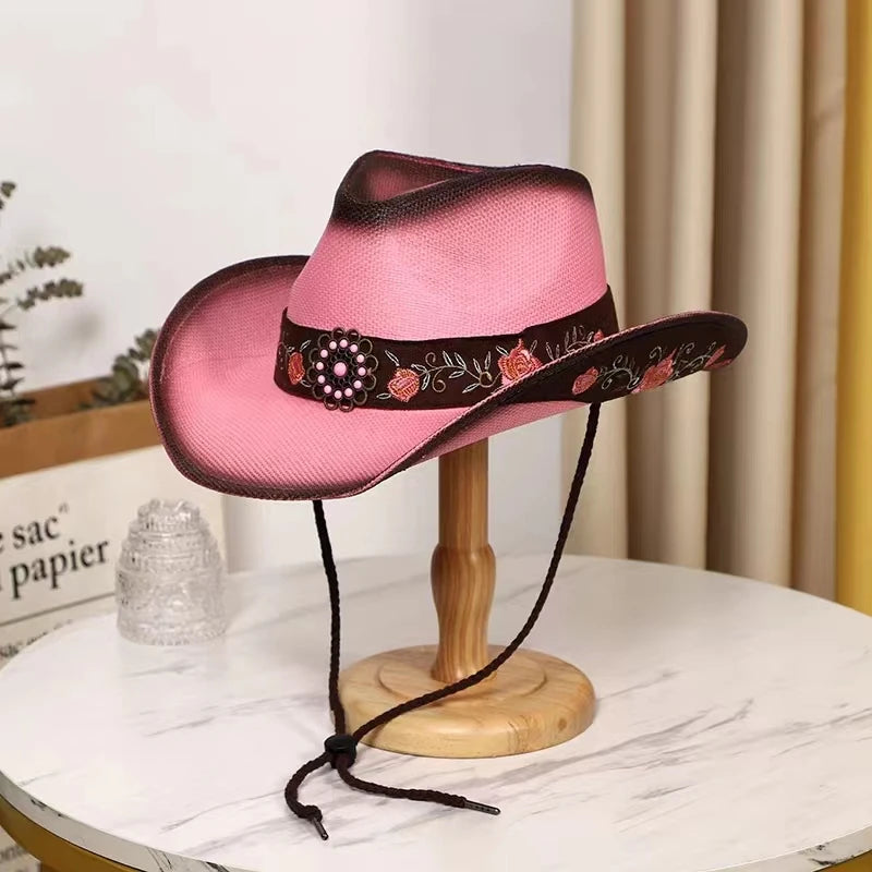 Western Cowboy Straw Hat for Men & Women