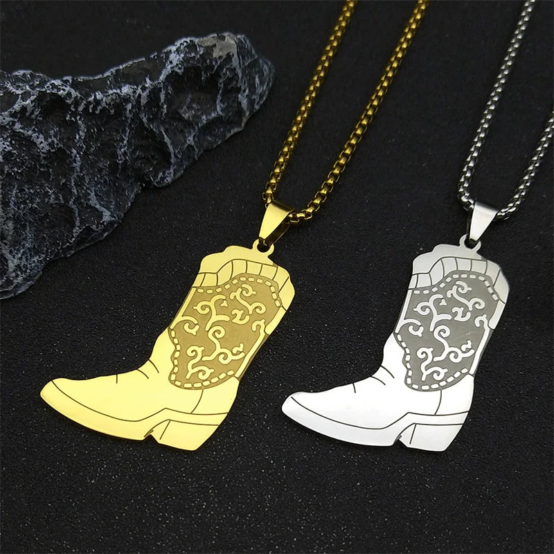 West Cowboy Totems Boots Necklace For Women Men