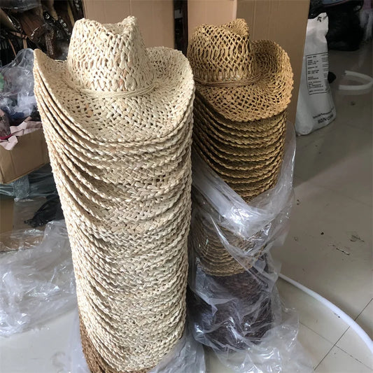 Unisex Straw Hat – Handcrafted Corn Skin Sun Hat for Men & Women