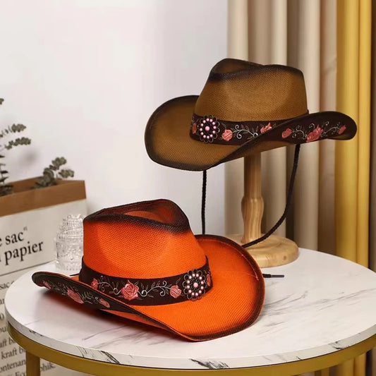 Western Cowboy Straw Hat for Men & Women