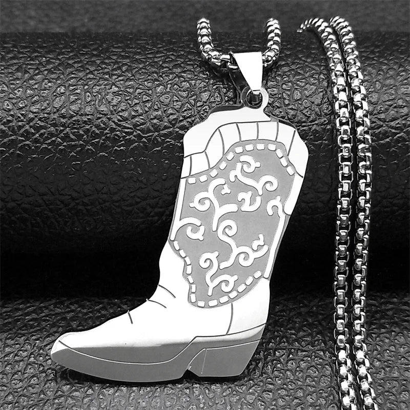 West Cowboy Totems Boots Necklace For Women Men