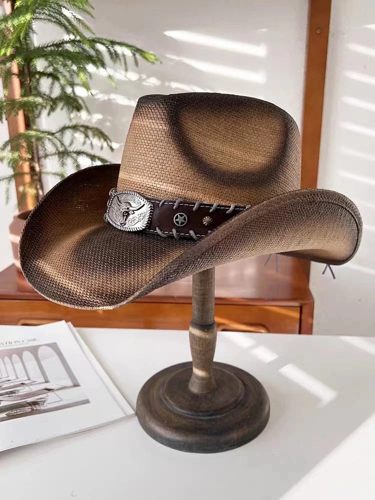 Western Cowboy Straw Hat for Men & Women