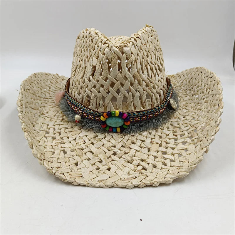 Unisex Straw Hat – Handcrafted Corn Skin Sun Hat for Men & Women