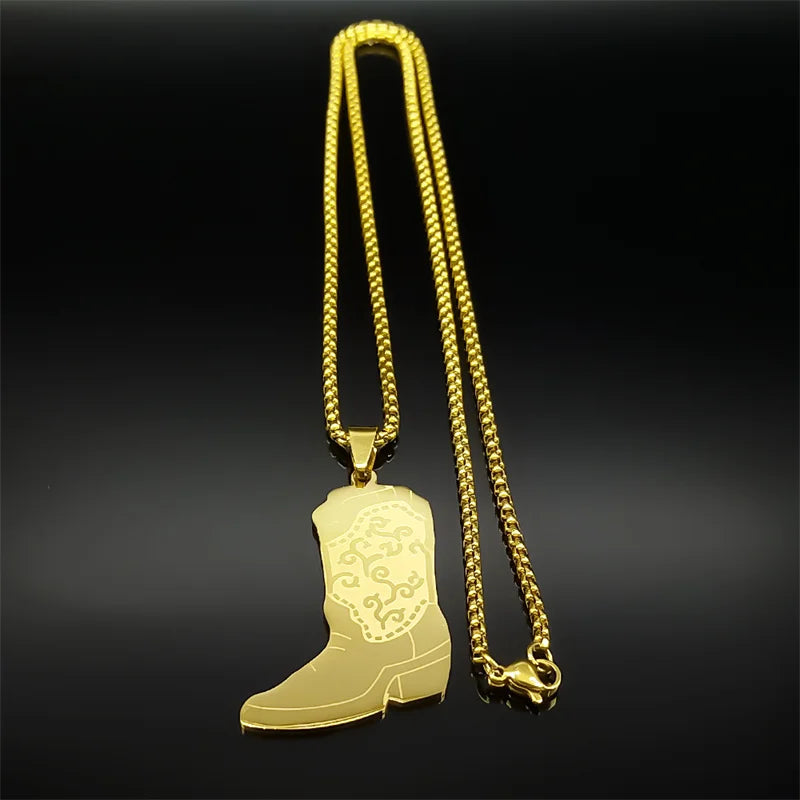 West Cowboy Totems Boots Necklace For Women Men