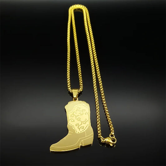 West Cowboy Totems Boots Necklace For Women Men