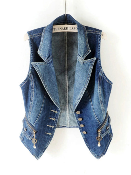 Women’s Casual Sleeveless Denim Vest
