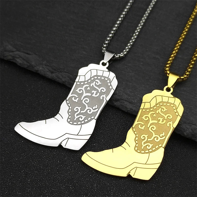 West Cowboy Totems Boots Necklace For Women Men