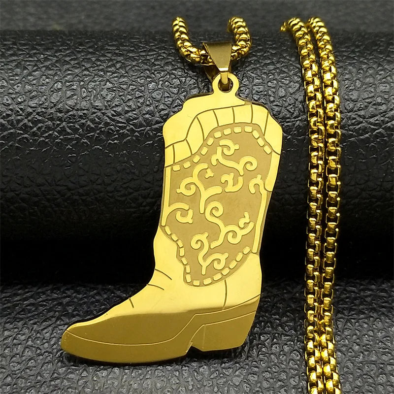 West Cowboy Totems Boots Necklace For Women Men