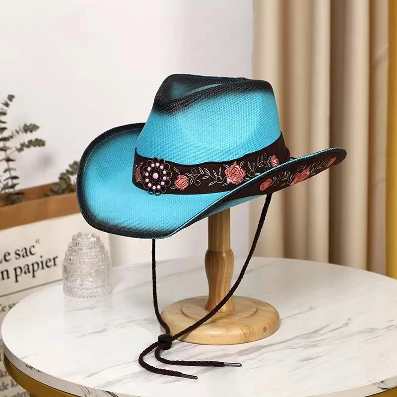 Western Cowboy Straw Hat for Men & Women