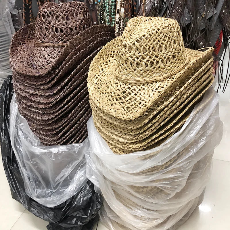 Unisex Straw Hat – Handcrafted Corn Skin Sun Hat for Men & Women